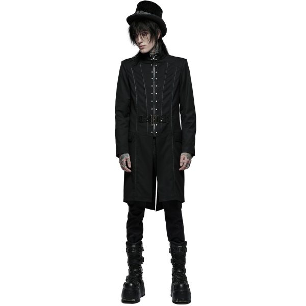 REMISE PUNK RAVE Veste Mi-Longue ‘Ribcage’ Noire 3