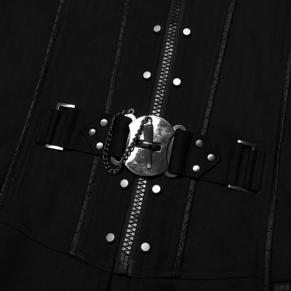 REMISE PUNK RAVE Veste Mi-Longue ‘Ribcage’ Noire 12