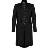 REMISE PUNK RAVE Veste Mi-Longue ‘Ribcage’ Noire 40