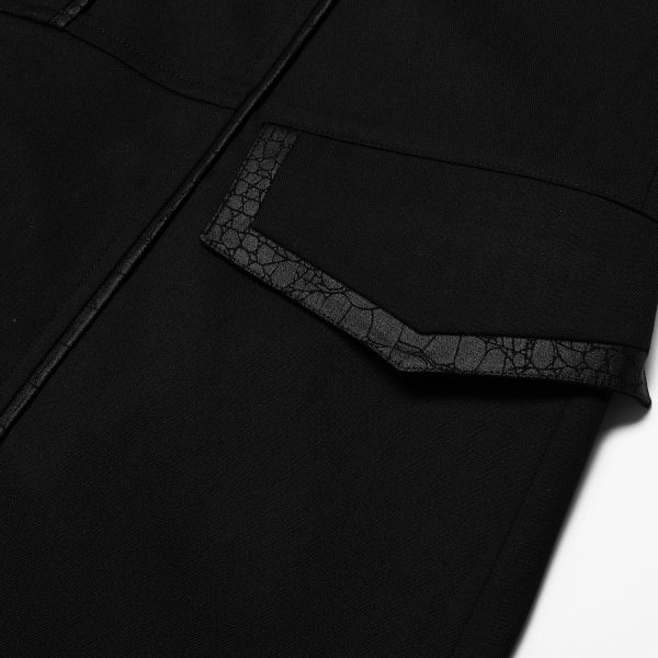 REMISE PUNK RAVE Veste Mi-Longue ‘Ribcage’ Noire 14
