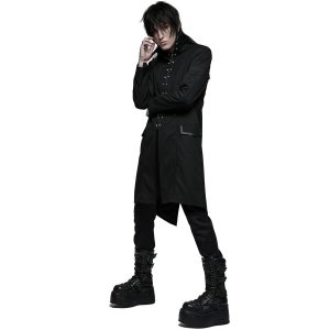 REMISE PUNK RAVE Veste Mi-Longue ‘Ribcage’ Noire 23