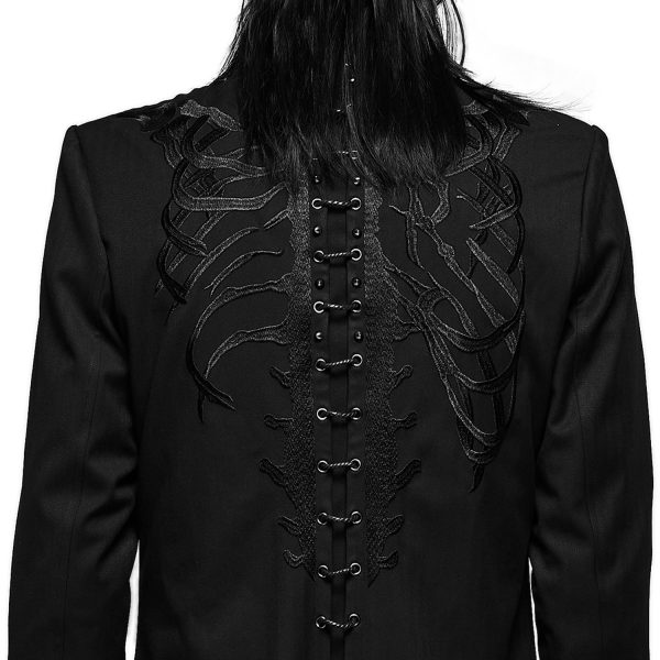 REMISE PUNK RAVE Veste Mi-Longue ‘Ribcage’ Noire 7