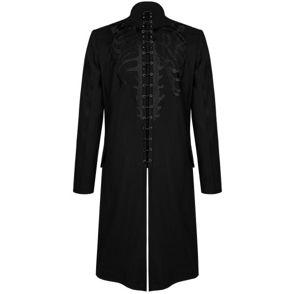 REMISE PUNK RAVE Veste Mi-Longue ‘Ribcage’ Noire 9