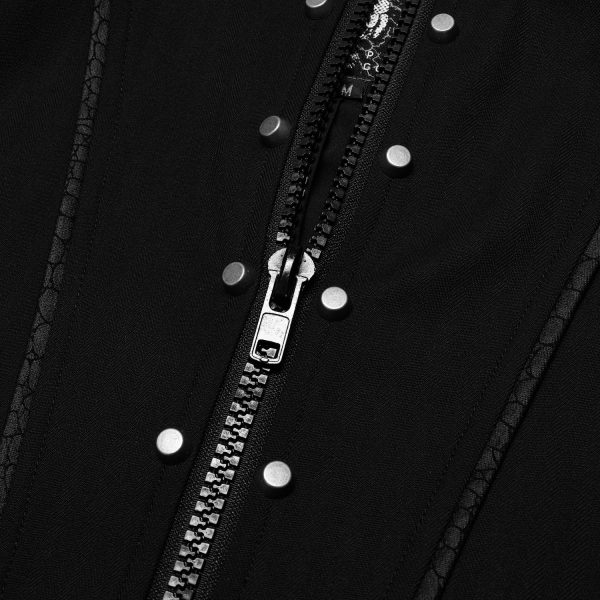 REMISE PUNK RAVE Veste Mi-Longue ‘Ribcage’ Noire 11