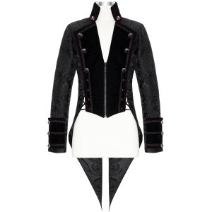 vente en ligne DEVIL FASHION Veste Queue De Pie ‘Desmond’ Noire Et Bordeaux 41