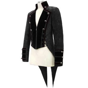 vente en ligne DEVIL FASHION Veste Queue De Pie ‘Desmond’ Noire Et Bordeaux 45