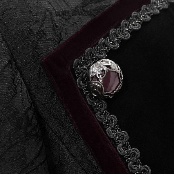 vente en ligne DEVIL FASHION Veste Queue De Pie ‘Desmond’ Noire Et Bordeaux 15