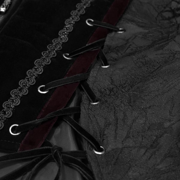 vente en ligne DEVIL FASHION Veste Queue De Pie ‘Desmond’ Noire Et Bordeaux 16