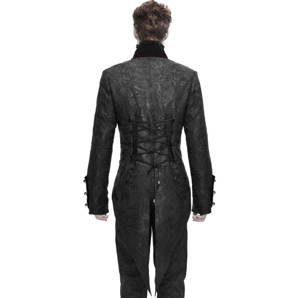 vente en ligne DEVIL FASHION Veste Queue De Pie ‘Desmond’ Noire Et Bordeaux 4