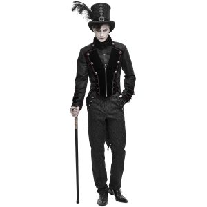 vente en ligne DEVIL FASHION Veste Queue De Pie ‘Desmond’ Noire Et Bordeaux 29