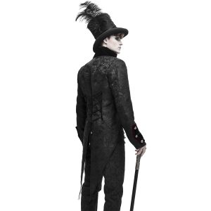 vente en ligne DEVIL FASHION Veste Queue De Pie ‘Desmond’ Noire Et Bordeaux 39