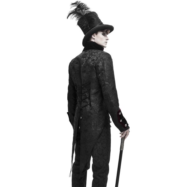 vente en ligne DEVIL FASHION Veste Queue De Pie ‘Desmond’ Noire Et Bordeaux 11