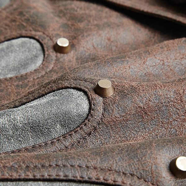 grande popularité PUNK RAVE Veste Steampunk ‘Aviator’ Noire Délavée Et Marron 13