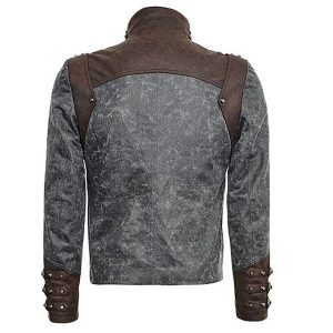grande popularité PUNK RAVE Veste Steampunk ‘Aviator’ Noire Délavée Et Marron 26