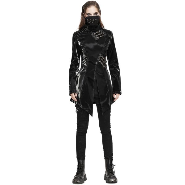 magasin solde DEVIL FASHION Veste ‘Thorne’ En Simili Cuir Noir 3