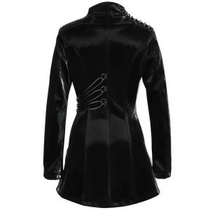 magasin solde DEVIL FASHION Veste ‘Thorne’ En Simili Cuir Noir 39