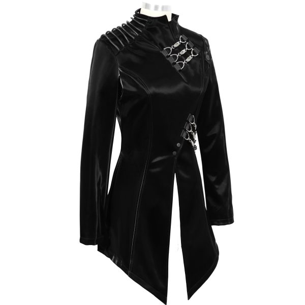 magasin solde DEVIL FASHION Veste ‘Thorne’ En Simili Cuir Noir 13