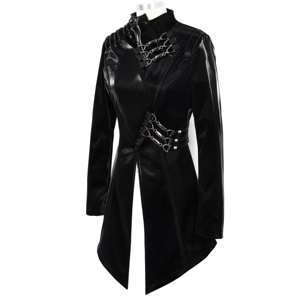 magasin solde DEVIL FASHION Veste ‘Thorne’ En Simili Cuir Noir 14