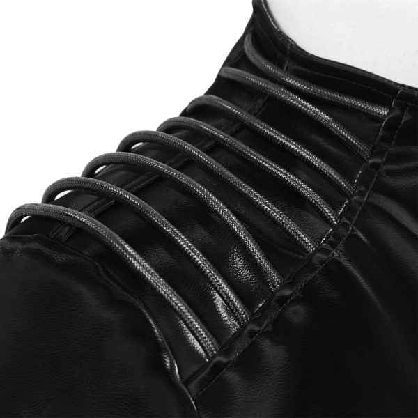 magasin solde DEVIL FASHION Veste ‘Thorne’ En Simili Cuir Noir 15