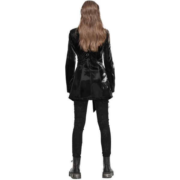 magasin solde DEVIL FASHION Veste ‘Thorne’ En Simili Cuir Noir 4