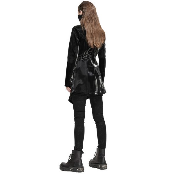 magasin solde DEVIL FASHION Veste ‘Thorne’ En Simili Cuir Noir 5