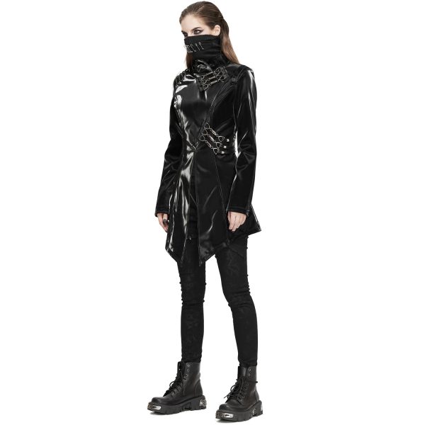 magasin solde DEVIL FASHION Veste ‘Thorne’ En Simili Cuir Noir 6