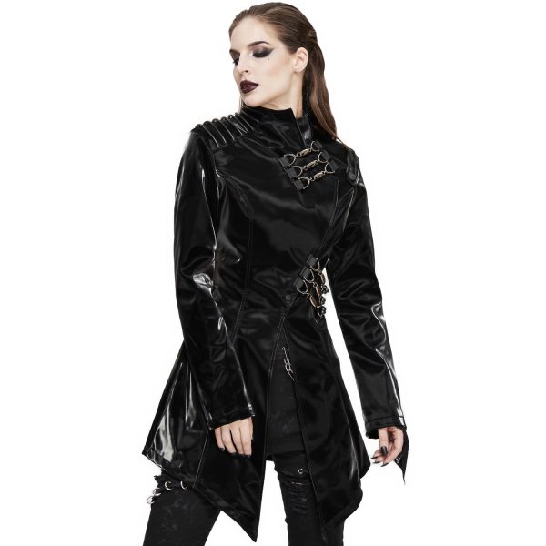 magasin solde DEVIL FASHION Veste ‘Thorne’ En Simili Cuir Noir 9