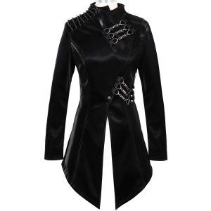magasin solde DEVIL FASHION Veste ‘Thorne’ En Simili Cuir Noir 37