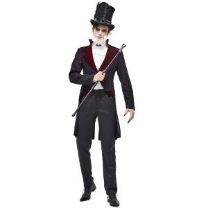ultratendance DEVIL FASHION Veste Victorienne ‘Atkins’ Noire Et Bordeaux 40