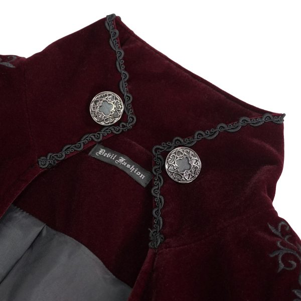 ultratendance DEVIL FASHION Veste Victorienne ‘Atkins’ Noire Et Bordeaux 16