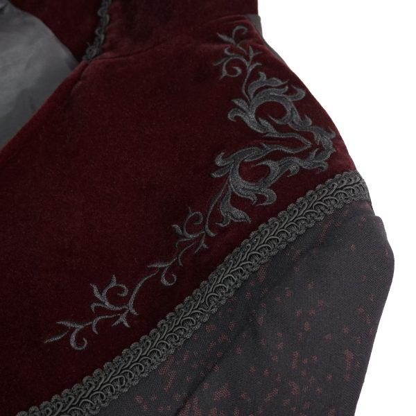 ultratendance DEVIL FASHION Veste Victorienne ‘Atkins’ Noire Et Bordeaux 17