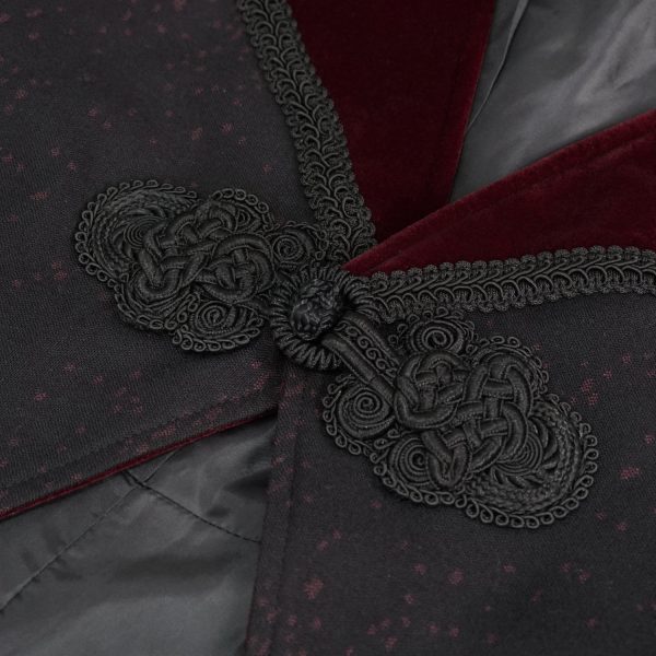 ultratendance DEVIL FASHION Veste Victorienne ‘Atkins’ Noire Et Bordeaux 18