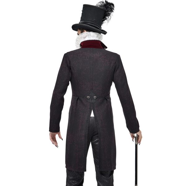 ultratendance DEVIL FASHION Veste Victorienne ‘Atkins’ Noire Et Bordeaux 4
