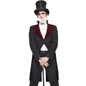 ultratendance DEVIL FASHION Veste Victorienne ‘Atkins’ Noire Et Bordeaux 28