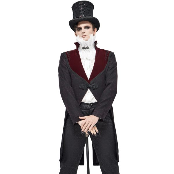ultratendance DEVIL FASHION Veste Victorienne ‘Atkins’ Noire Et Bordeaux 6