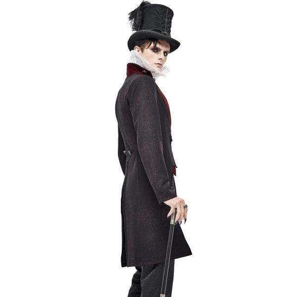 ultratendance DEVIL FASHION Veste Victorienne ‘Atkins’ Noire Et Bordeaux 7