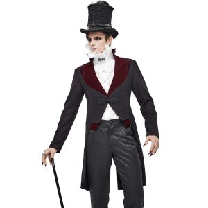 ultratendance DEVIL FASHION Veste Victorienne ‘Atkins’ Noire Et Bordeaux 32