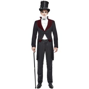 ultratendance DEVIL FASHION Veste Victorienne ‘Atkins’ Noire Et Bordeaux 34