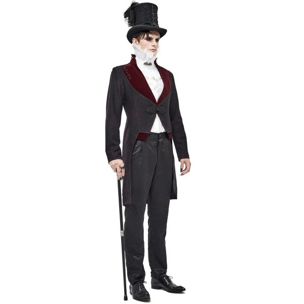 ultratendance DEVIL FASHION Veste Victorienne ‘Atkins’ Noire Et Bordeaux 11