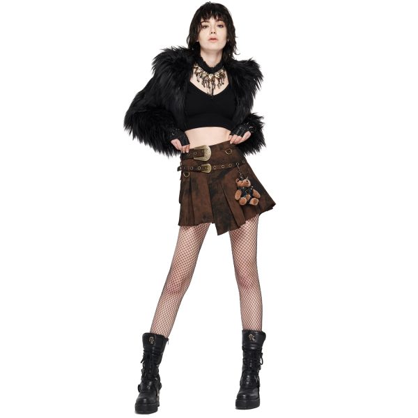 PUNK RAVE Veste ‘Wolverine’ En Fausse Fourrure Noire vente chaude 7